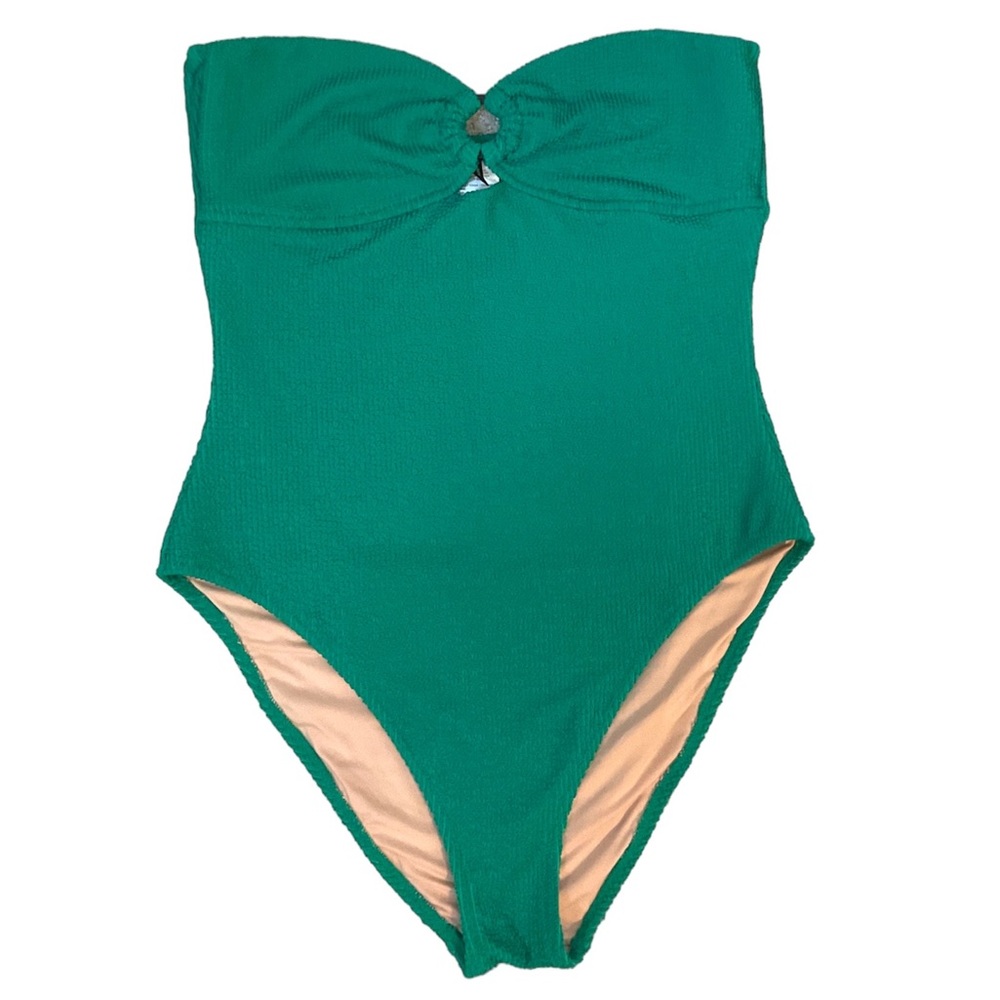 J. Crew Green Strapless One Piece Swimsuit Size 12